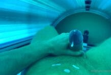 Me jerking off to completion in the tanning bed since I get horny every time I tan